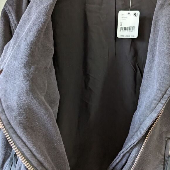 Free People Rebel Knit Moto Jacket | Cozy Biker Street Style Layer Sz S‎ NWT - Picture 8 of 16